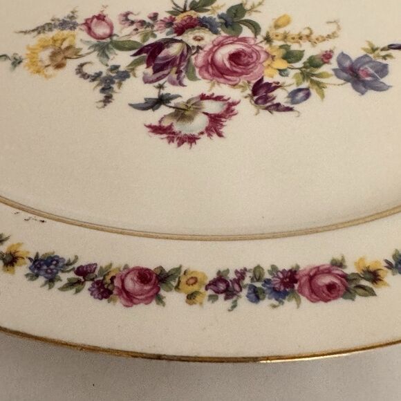 Castleton China Manor Oval Platter 10" – Vintage Floral Gold Trim USA - Picture 5 of 7